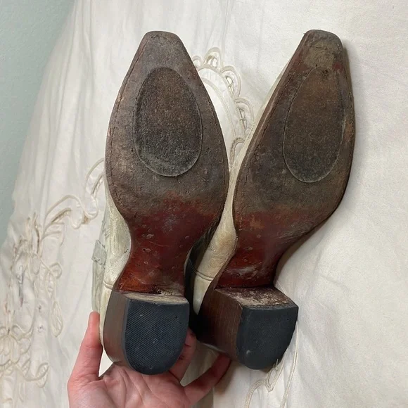 Dan Post El Paso western distressed pointed to leather cowboy boots - Picture 5 of 8